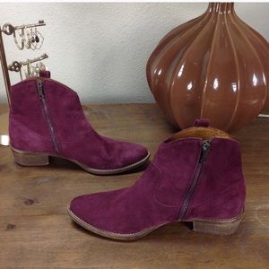 Madewell purple suede ankle boot